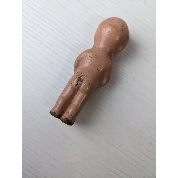 Vtg Porcelain Bisque Hand Painted Miniature Toy Boy Doll Figurine 4” - Picture 6 of 6